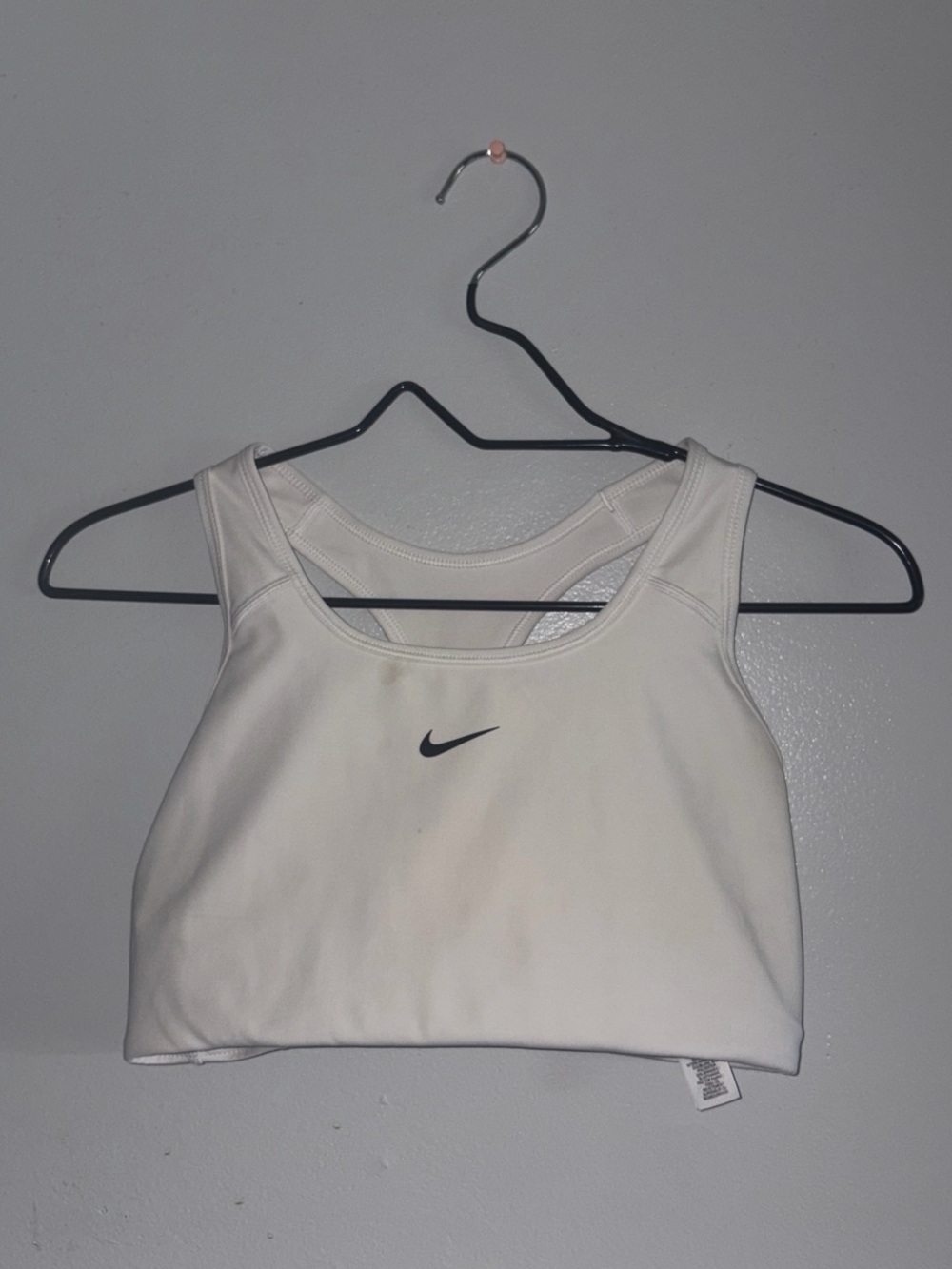 Nike White Racerback Crop Sports Bra Top